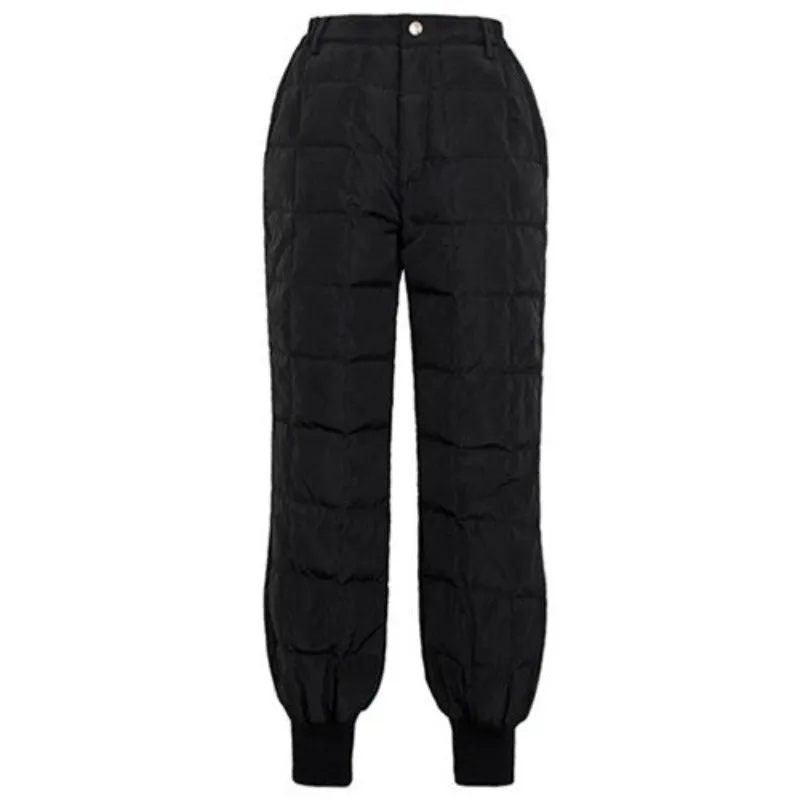 Women High-Waist Thick Duck Down Pants