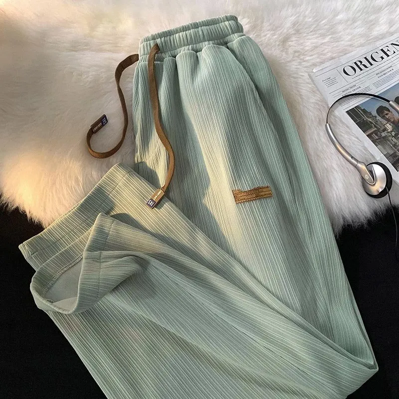 Women's Soft Pants Casual Baggy Spring Female Trousers 2023 Fashion Casual Elastic Waist Woman Pants