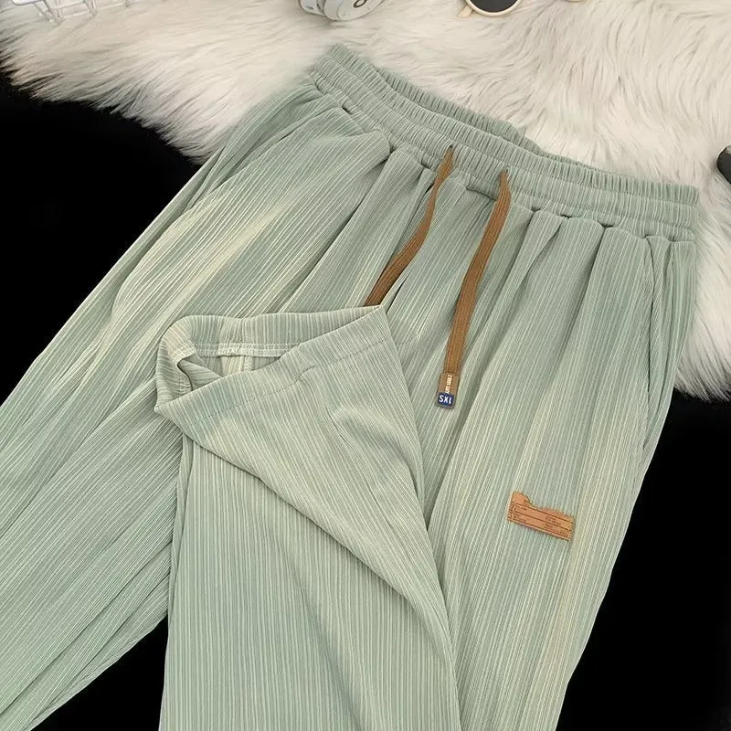 Women's Soft Pants Casual Baggy Spring Female Trousers 2023 Fashion Casual Elastic Waist Woman Pants