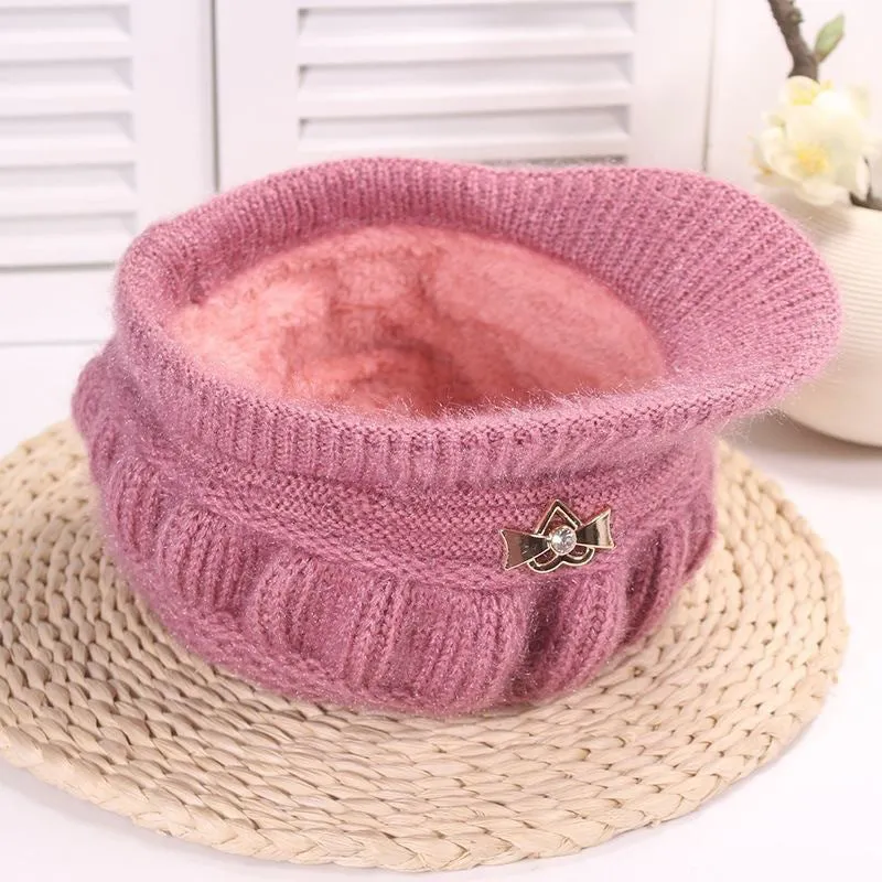 Wool Women's Fashion Hat Plush Knitted Wind Shield Ear Guard