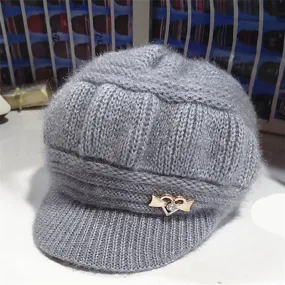 Wool Women's Fashion Hat Plush Knitted Wind Shield Ear Guard