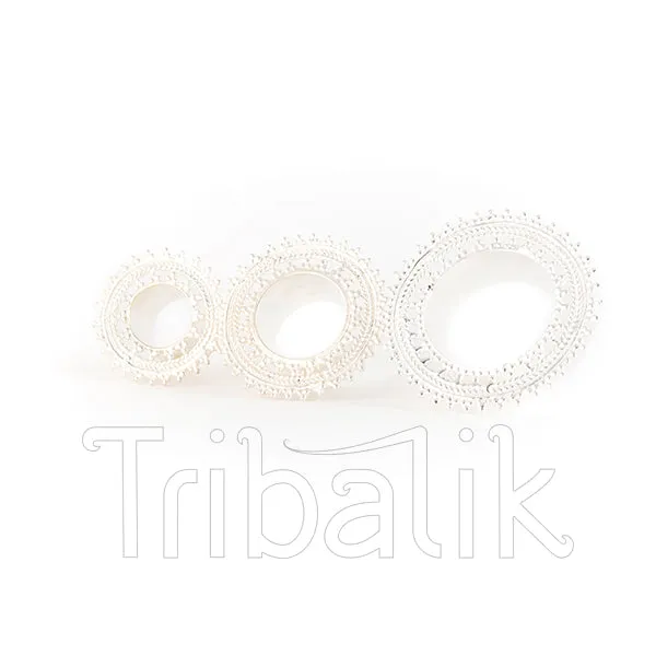 Woven Mandala Silver Plated Ear Tunnel-Eyelet