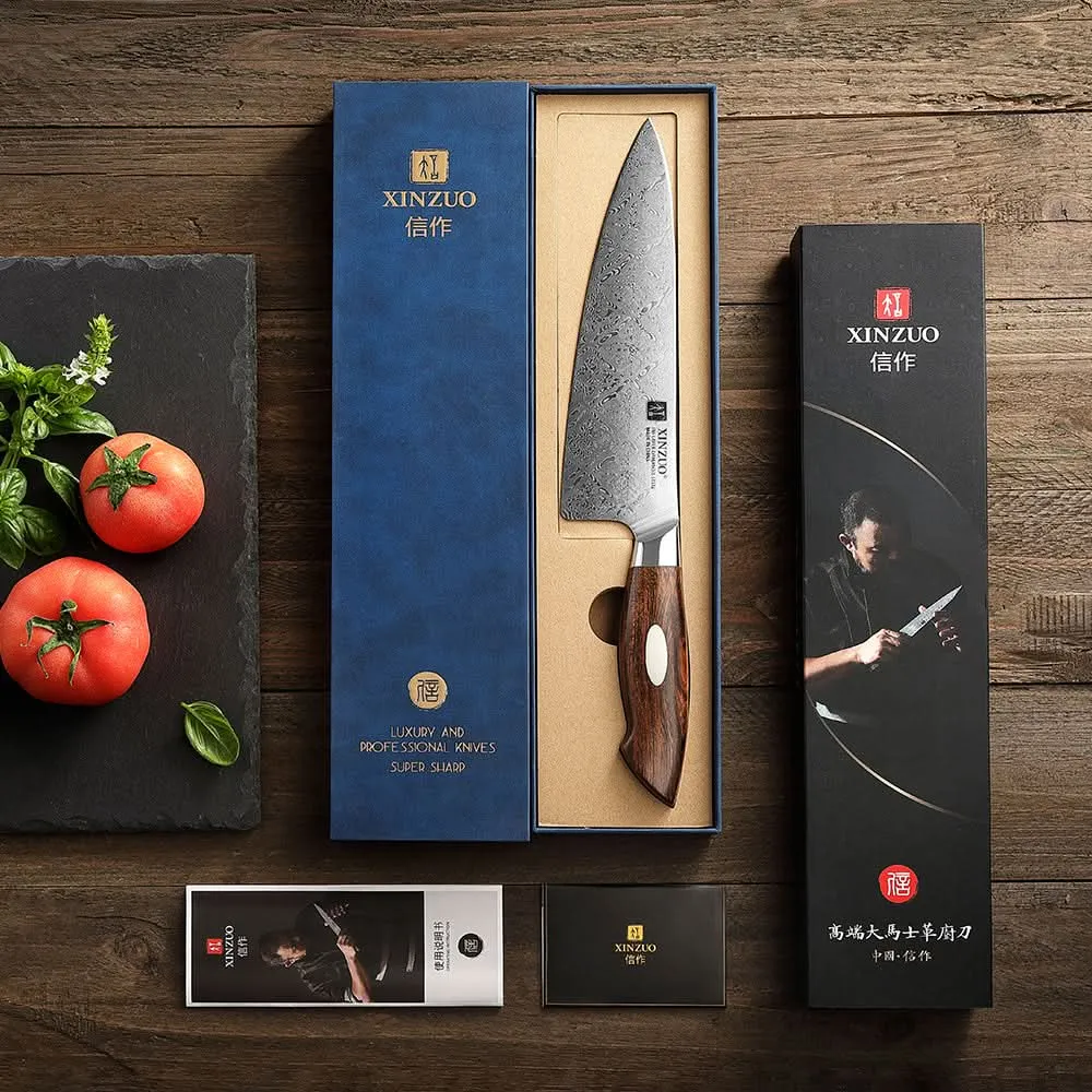 XINZUO 8 Inches 110 Layers Damascus Steel  Chef Knife-Jiang Series
