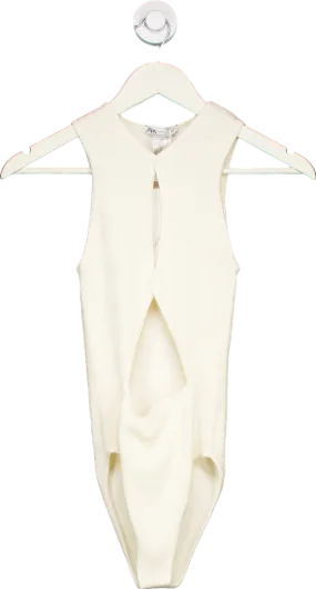 ZARA White Sleeveless Bodysuit UK XS