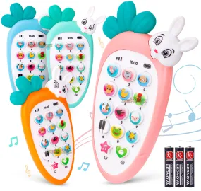 zest 4 toyz Mobile Phone Toys for Kids Smart Phone Cordless Feature Rabbit Mobile Musical Sound Toys with Smart Light Battery Operated Birthday Gifts for Girls Boys (Pack of 1) Battery Included